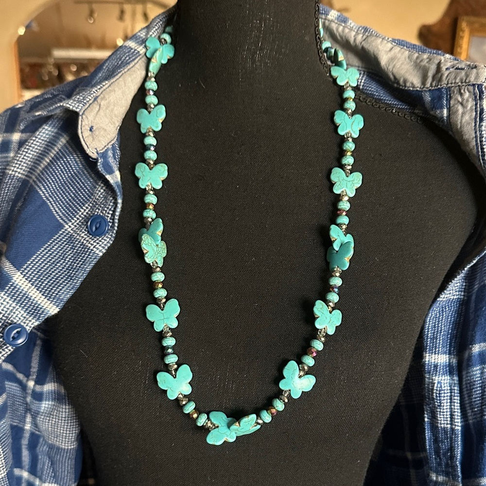 Turquoise Butterfly Necklace